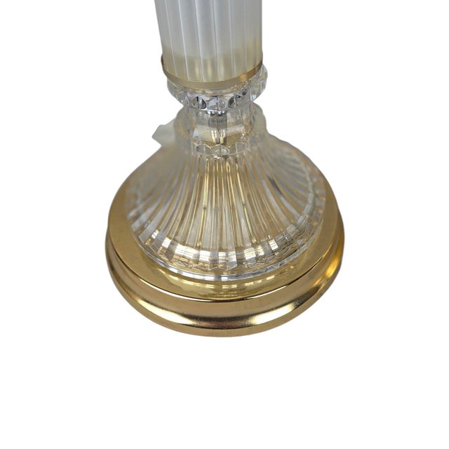 Brass and Glass Column Buffet Table Lamps - A Pair For Sale - Image 10 of 10