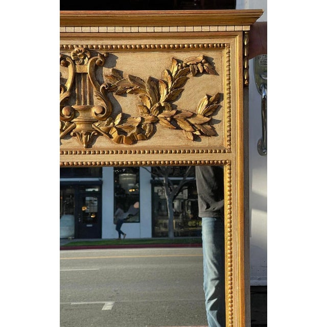 Hollywood Regency Vintage Hollywood Regency Italian Paint & Giltwood Mirror For Sale - Image 3 of 5