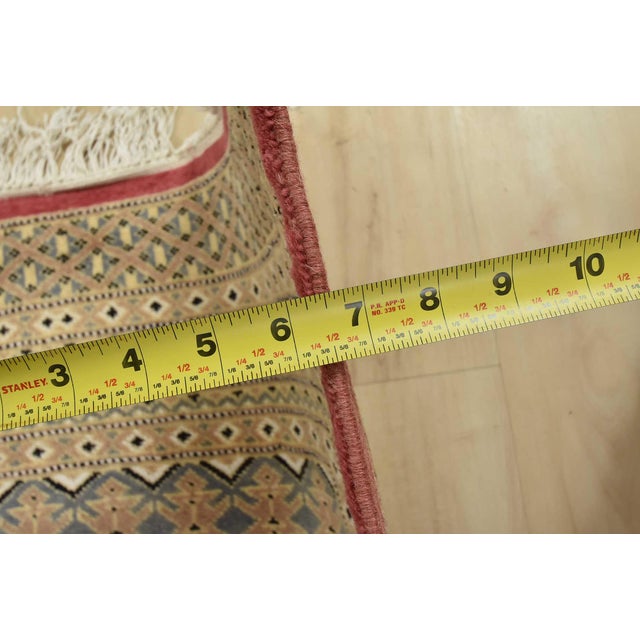 Bokhara Jaldar Rug 8’1” X 10’1” Pink Wool Tribal Hand-Knotted Oriental Carpet For Sale - Image 12 of 14
