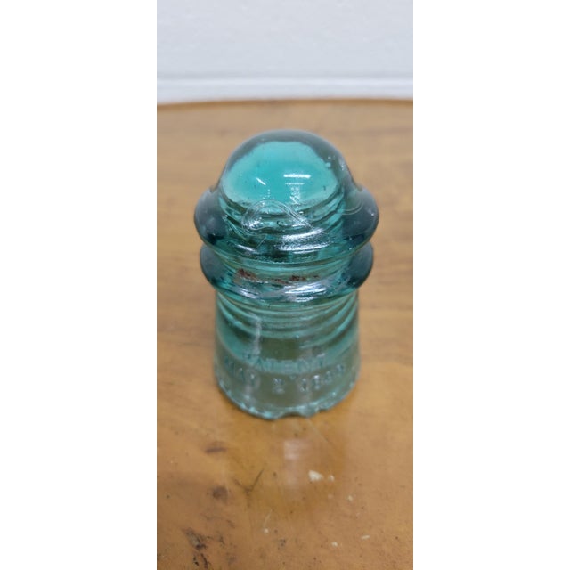 Vintage Hemingray 9 Aqua or Teal Glass Insulator For Sale - Image 10 of 10