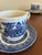 Vintage Churchill England Blue & White Transferware Cups and Saucers – Set of 4 For Sale - Image 12 of 12