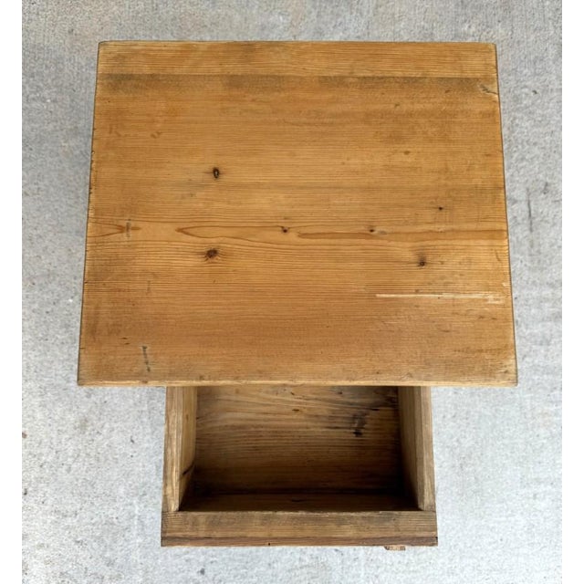 Early 1900s Solid Pine Nightstand For Sale - Image 9 of 12