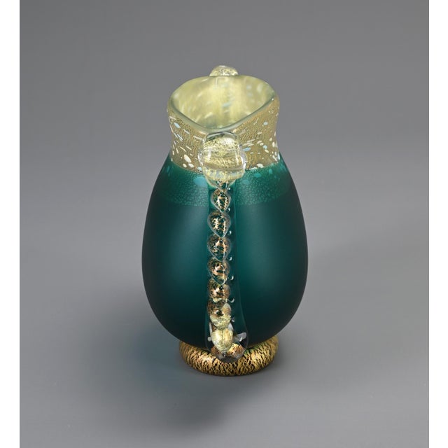 1990s Japanese Green Art Glass Vase by Kuniaki Kuroki, 1990s For Sale - Image 5 of 13