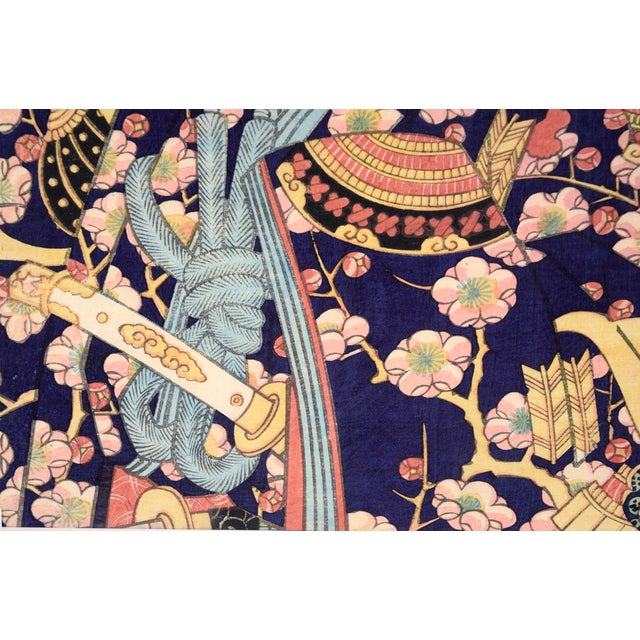 Printmaking Materials The Samurai Genta Kajiwara - Japanese Woodblock Diptych in Ink on Paper by Utagawa Yoshitora For Sale - Image 7 of 18