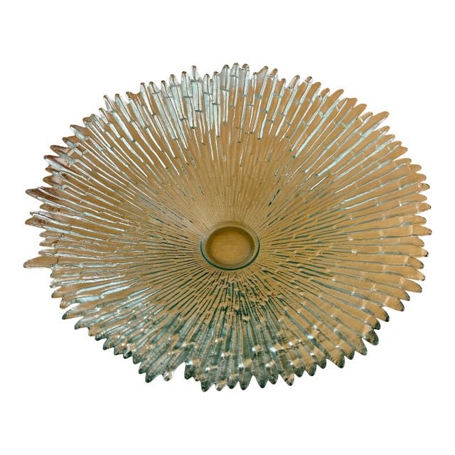 Northern Lights Large Centerpiece Icicles Glass Bowl by Tauno Wirkkala For Sale