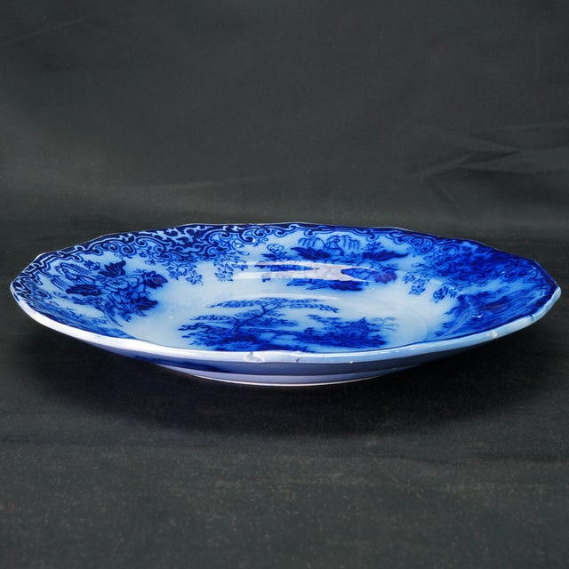 Flow Blue Chinoiserie Luncheon Ironstone Plate Peter Holdcroft Chusan Pattern For Sale In Phoenix - Image 6 of 8