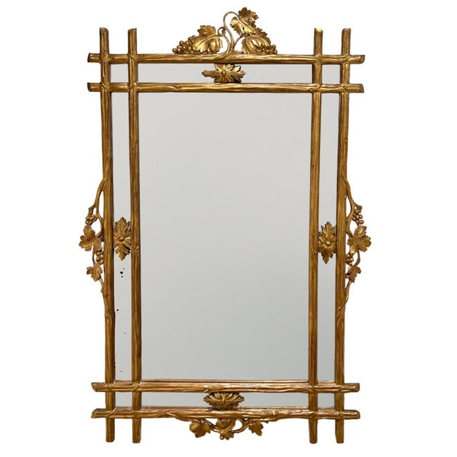 French 19th Century Giltwood Mirror with Vines and Grapes For Sale - Image 4 of 4