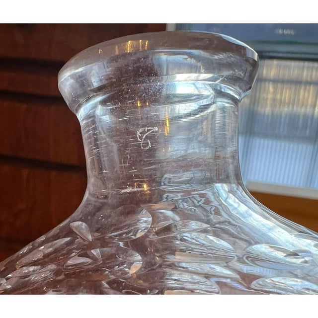 Whitefriars Glass Pair English Harry Powell for Whitefriars Glass Spanish Cut Decanters For Sale - Image 4 of 12