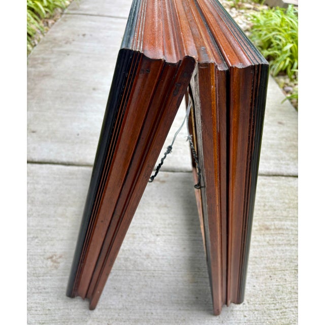 Antique Walnut Wood Handmade Gilded Insert Deepwell Frames for Oil Paintings, a Pair For Sale - Image 11 of 12