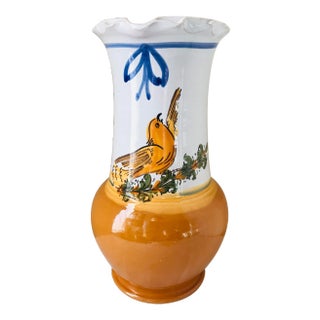 Late 20th Century Italian Pitcher With Bird Design for William Sonoma For Sale