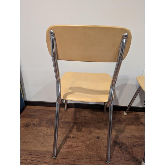 1960s Vintage Heywood-Wakefield Heywoodite Chairs Set of 4 MCM Chrome School Dining For Sale - Image 5 of 12