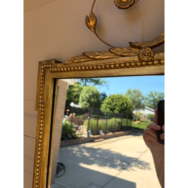 Early 20th-Century Adam Style Giltwood Mirror With Foliate Crest For Sale - Image 13 of 16