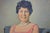 Joseph Margulies (NY / Austria - 1886-1984). A light-hearted portrait painting of a smiling woman, in what is clearly a...