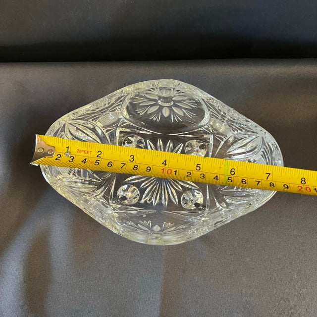 Late 20th Century Vintage Bohemian Style Lead Crystal Covered Compote Candy Dish on Ball Feet For Sale - Image 5 of 12