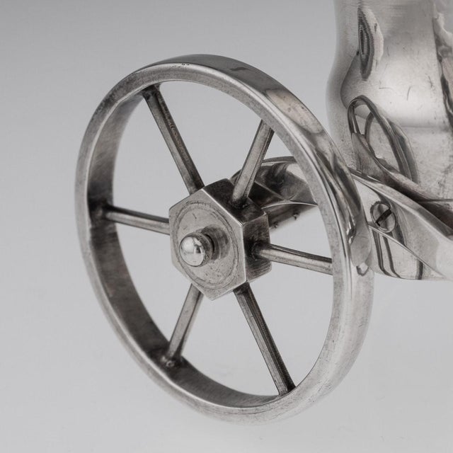 Antique 20th Century Carriage Silver Plated Table Lighter & Cigarette Holder, 1900s For Sale - Image 4 of 18