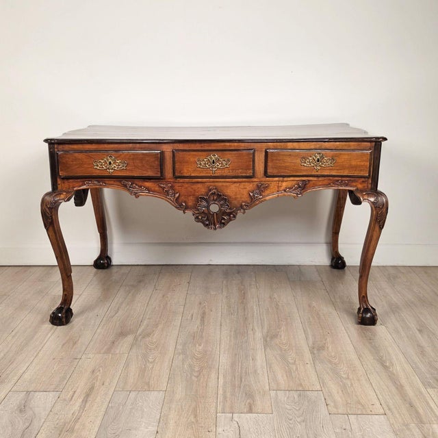 Baroque Portuguese Desk - Center Table Circa 19th Century For Sale - Image 10 of 13