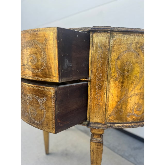 Italian Florentine Two Drawer Side Table/Nightstand For Sale - Image 10 of 18
