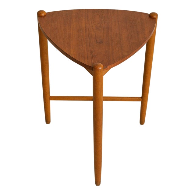 Scandinavian Modern Wood Side Table with Triangular Top, 1960s - 2 Available For Sale