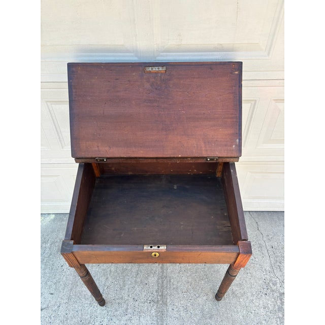 Antique Primitive Blanket Chest on Stand | Early American Dough Box Table | Rustic Colonial Storage Chest For Sale - Image 10 of 11