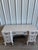 French Provincial 1960s Ornate French Provincial Style Writing Desk / Vanity in Soft Beige-Grey With Carved Details For Sale - Image 3 of 6