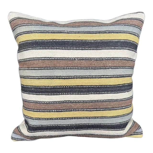 Turkish Hemp Pillow Cushion Natural Beige Brown Cushion Cover 20"x20" For Sale
