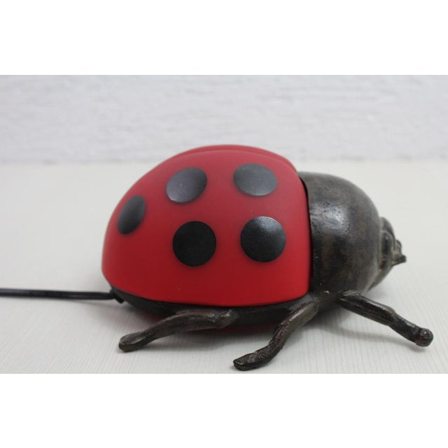 Ladybug Lamp in Cast Iron and Glass Paste, 1970s For Sale - Image 12 of 12