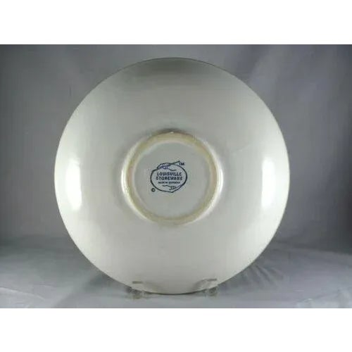 Late 20th Century Vintage American Louisville Stoneware Country Flower Green Chip & Attached Dip Bowl For Sale - Image 5 of 7