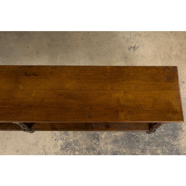 Brown Mid 19th Century French Provincial Oak Draper’s Console Table For Sale - Image 8 of 18
