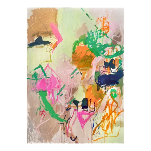 Contemporary Abstract Acrylic on Canvas "Semiramide Se Promène" by Macha Poynder For Sale