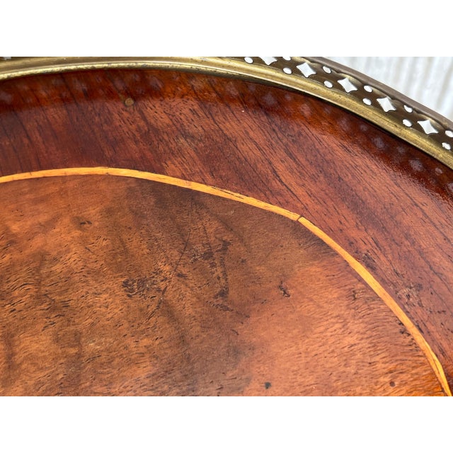 19th Century Bouillotte Louis XVI Style, Kidney Shaped Bronze and Walnut Table, A Pair For Sale - Image 10 of 18