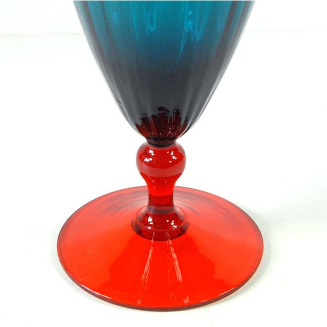 Large Art Glass Empoli Italian Vase, 1970s For Sale - Image 7 of 10