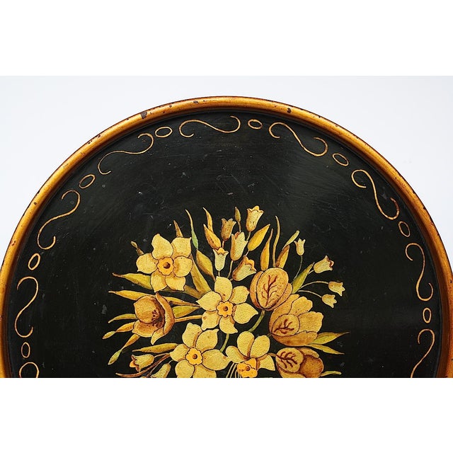 Late 19th Century Late 19th Century Hand Painted Metal Tole Tray For Sale - Image 5 of 13