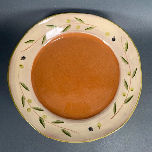 Vintage Hand Painted Tabularasa Rustic Dinner Plate Serving Platter, Italy For Sale - Image 13 of 13