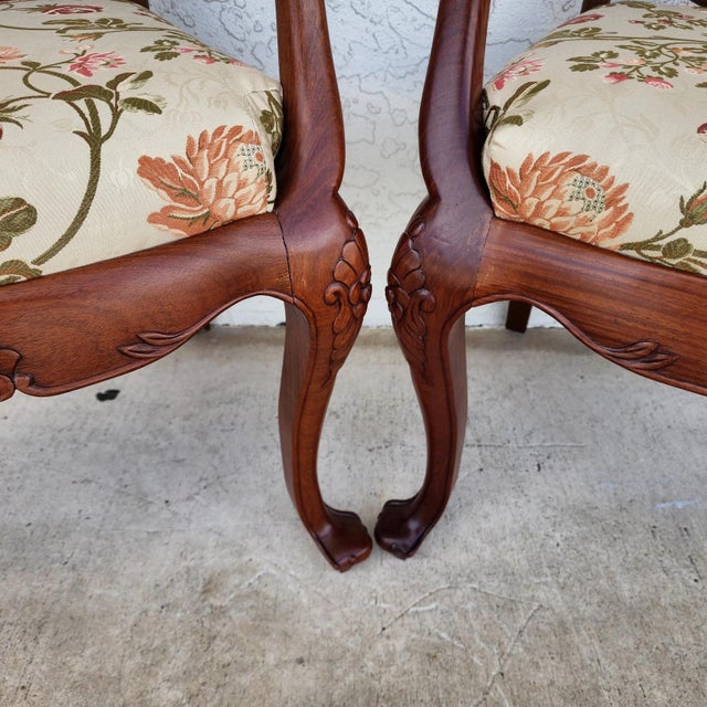 George Zee & Co Hand Carved Rosewood Armchairs a Pair For Sale - Image 13 of 17
