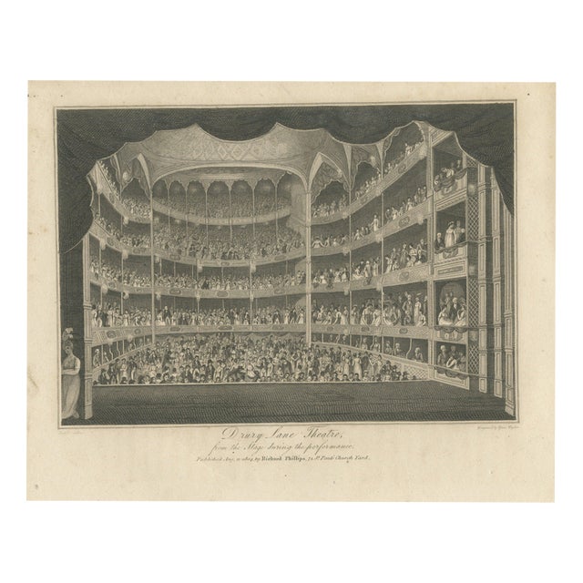 Isaac Taylor, Drury Lane Theatre from the Stage During the Performance, 1804, Engraving For Sale