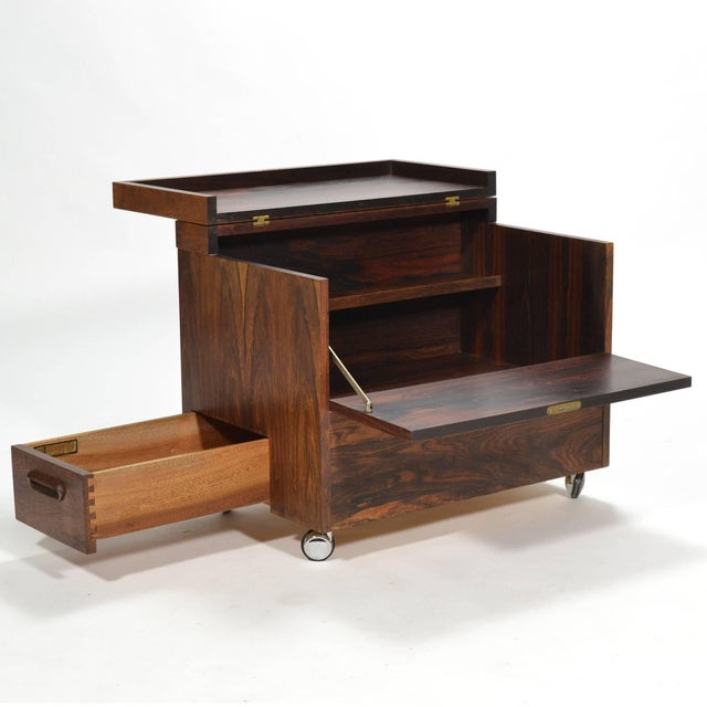 Mid 20th Century Mid 20th Century Rolf Hesland Rosewood Cube Bar by Bruksbo For Sale - Image 5 of 10
