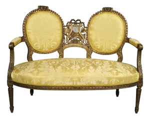 French Gilt Two-Seat Sofa, 1880s