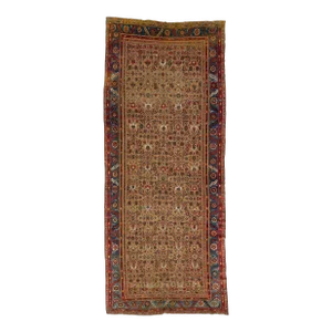 Mid 18th Century Brown Antique Bakshaish Persian Handmade Wool Rug With Allover Pattern