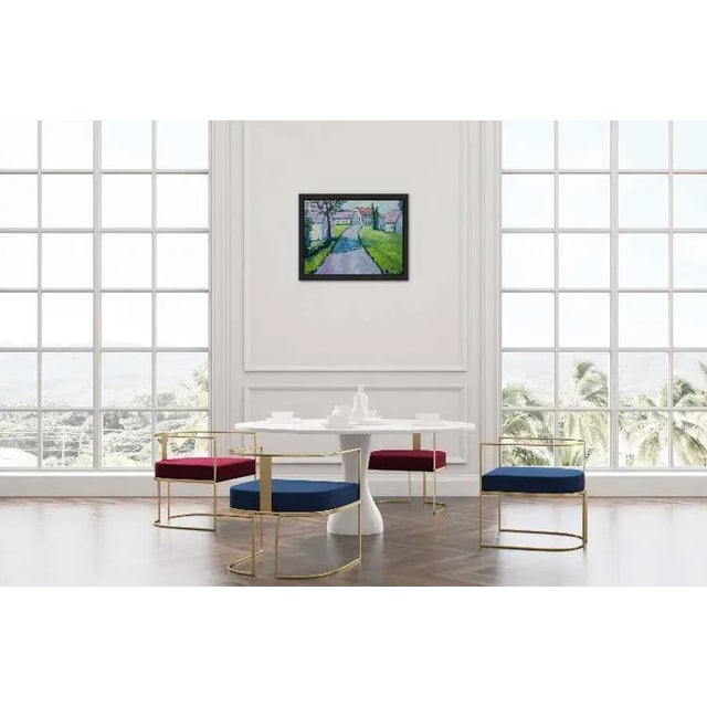 Textile Modern Contemporary Oil Painting Landscape For Sale - Image 7 of 12