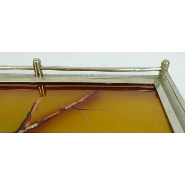 Large Art Deco Tray in Glass & Metal with Parrot Motif, 1920s / 30s For Sale - Image 6 of 11