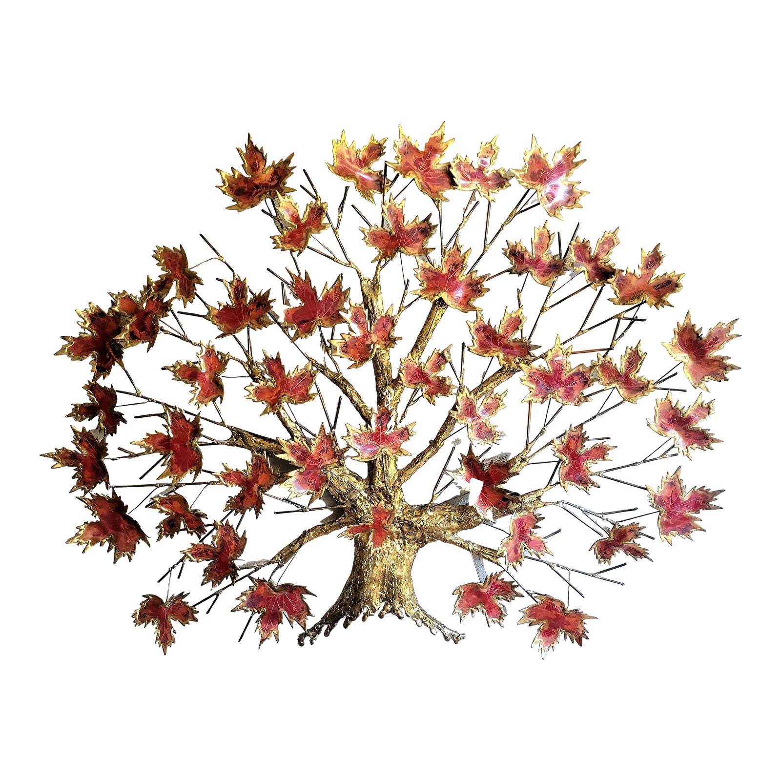 Vintage Metal Maple Tree Wall Art Sculpture by Paul Wellington Chairish