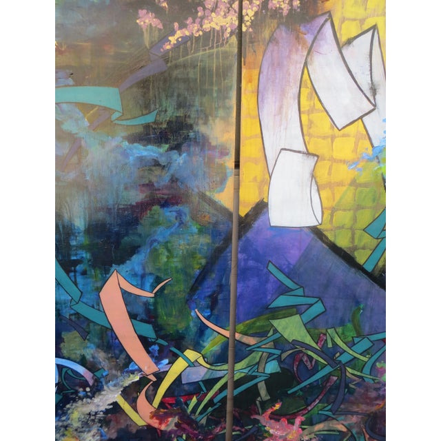 Early 21st Century "The Loss of Fauna" Contemporary Abstract Diptych Painting - a Pair For Sale - Image 5 of 10