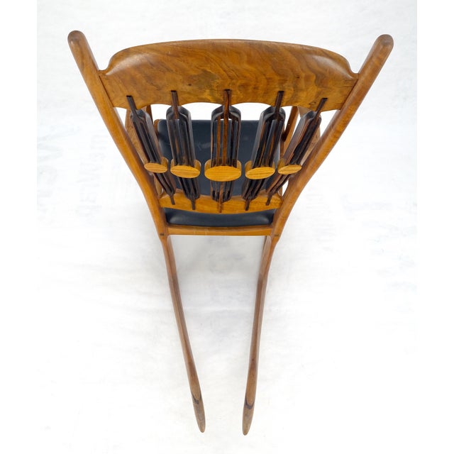Artist Signed Studio Made Solid Oiled Walnut Arm Rocking Chair MINT For Sale - Image 10 of 18