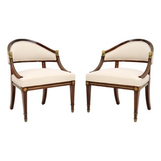 Antique Swedish Neoclassical Armchairs, 1900s, Set of 2 For Sale