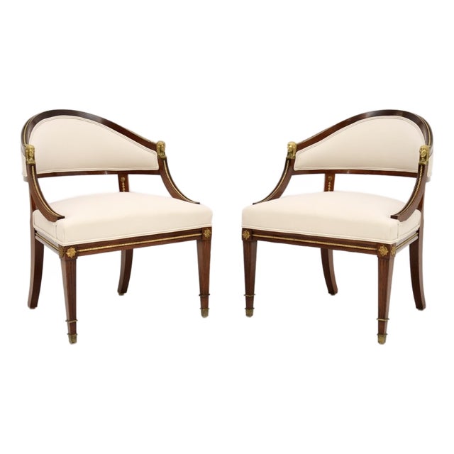 Antique Swedish Neoclassical Armchairs, 1900s, Set of 2 For Sale