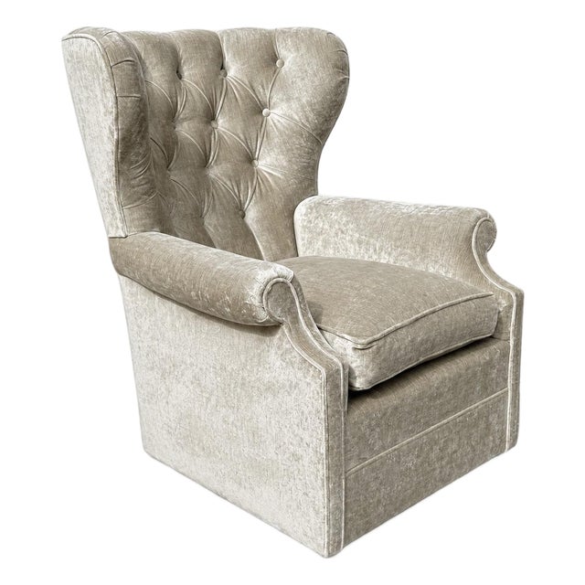 Hi BackTufted Wingback Swivel Chair For Sale