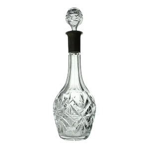 Early 20th Century German Crystal Glass Decanter With 800 Silver Neck Hallmarked by Adolf Kander Berlin