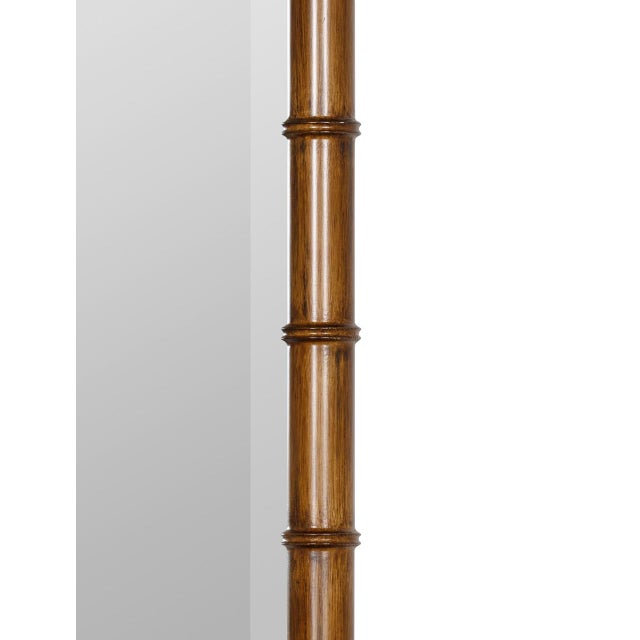 Theodore Bamboo Wall Mirror with Beveled Glass For Sale - Image 4 of 5