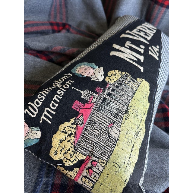 Description: Vintage Historic Mount Vernon, Virginia Large Black Felt Pennant from around the 1960s. New black and white...