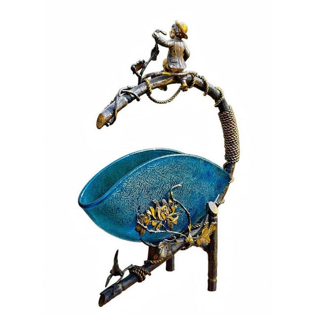 Plant Table in Bronze and Glass For Sale - Image 11 of 12